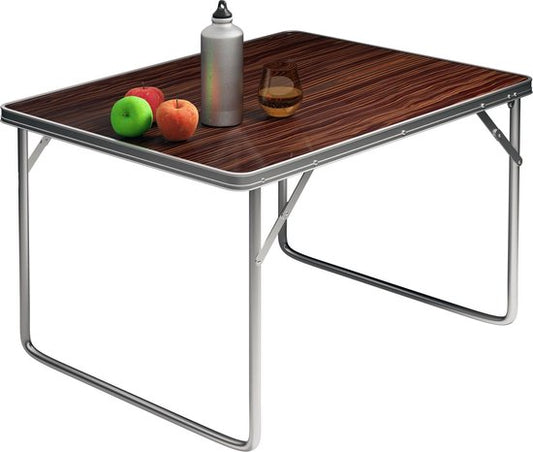 Casaria Campingtafel houtlook aluminium 80x60x70cm opvouwbaar