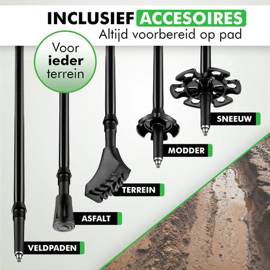 Travelhawk Nordic Walking Stokken Trekkingstokken - Hiking - Wandelstokken - Trekking - Verstelbaar - Opvouwbaar - Alternatief Telescopisch en Inschuifbaar