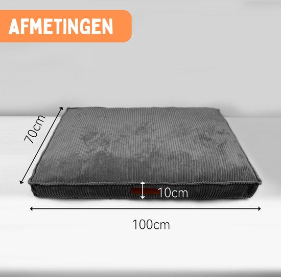 By Cee Cee Orthopedisch Hondenkussen - Orthopedische Hondenmand – Royal Collection Hondenbed – Ribstof - Grijs - 100x70 - Bubble Foam