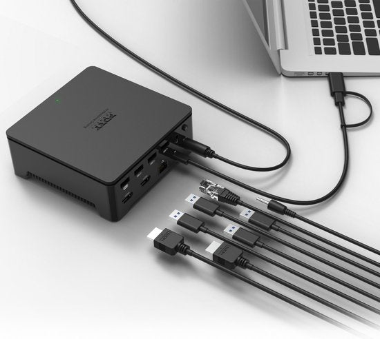 Port Designs 901908-W-EU notebook dock & poortreplicator Bedraad USB 3.2 Gen 1 (3.1 Gen 1) Type-A Zwart