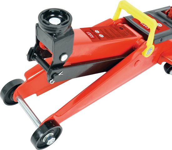 Carpoint Garagekrik – Verrijdbaar – Hydraulisch - Maximaal draagvermogen 2000KG - Hefhoogte van 130-380mm - Automatische veiligheidsklep - Lange pompstang – Zwenkwielen – Met TüV/GS product certificering
