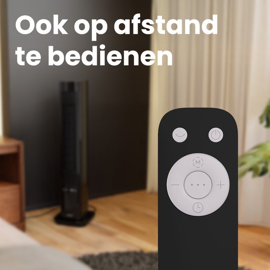 Auronic Elektrische Kachel - Keramische Kachel - Toren Kachel - 2200W Heater - Zwart