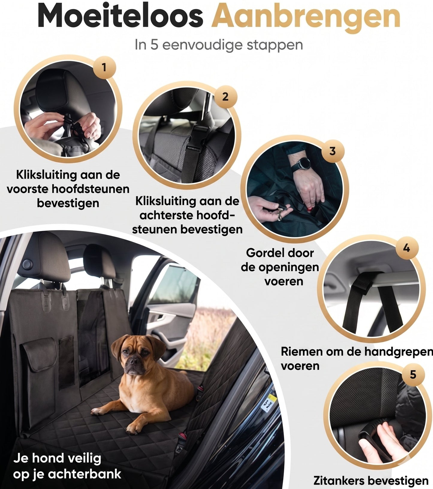 HELDENWERK Hondendeken - Waterdicht - Krasbestendig - Universeel - Zijbescherming - Kijkvenster - Antislip