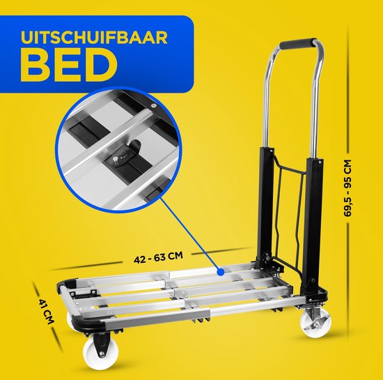 Kinzo Steekwagen Opvouwbaar - Trolley - Transportwagen - tot 150 KG