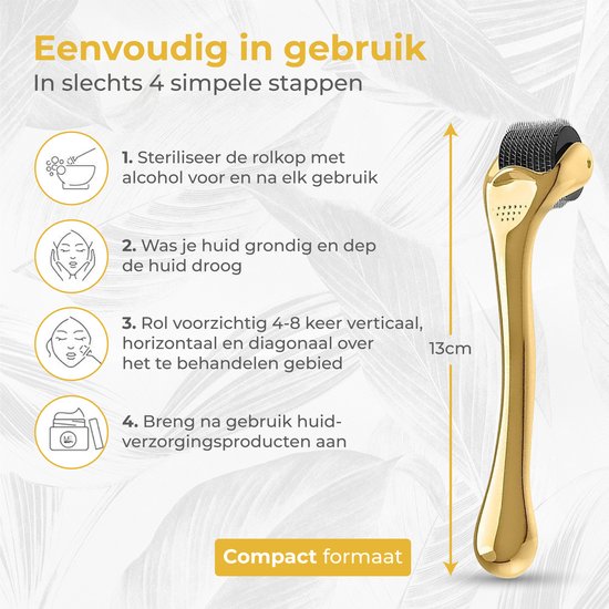 Nuvance - Dermaroller - 540 Micro Naalden van 0.5mm - Incl. eBook - Derma Roller voor Huidverzorging - Baardroller voor Haargroei - Steriel Verpakt