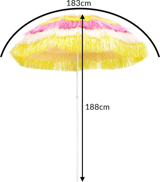 Kingsleeve Parasol Hawaii 160 cm – Verstelbaar Kantelbaar - Multicolor