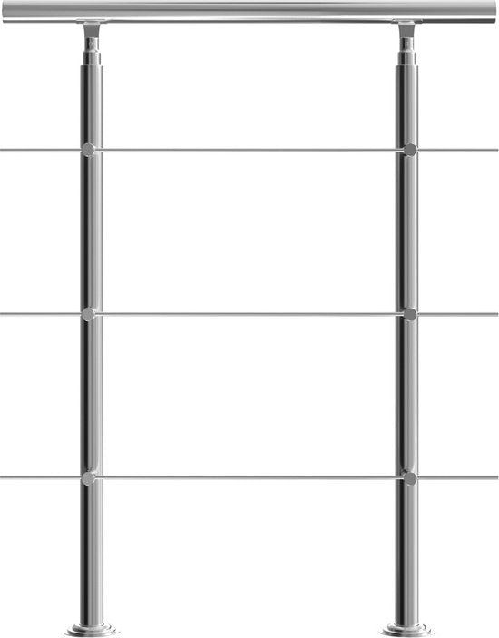 Monzana Trapleuning roestvrij staal 80cm 3 schoren