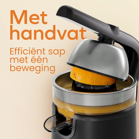KitchenBrothers Citruspers - Met Uitloop en Handvat - 0.35L - Zwart