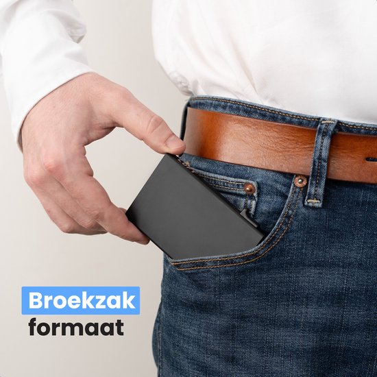 Pasjeshouder voor 10 pasjes - Veilig - Uitschuifbaar - RFID bescherming - Kaart - Portemonnee - Aluminium - Heren - Voor mannen en vrouwen - Pasjes houders - Zwart