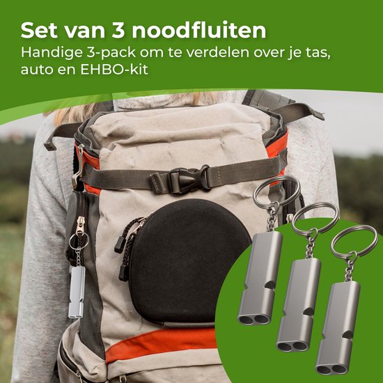 Nuvance Noodfluit - Fluit voor Noodsituaties en Survival - Fluitje met Hoge Decibel - 120dB - Noodfluitje bij Ramp - 3 stuks