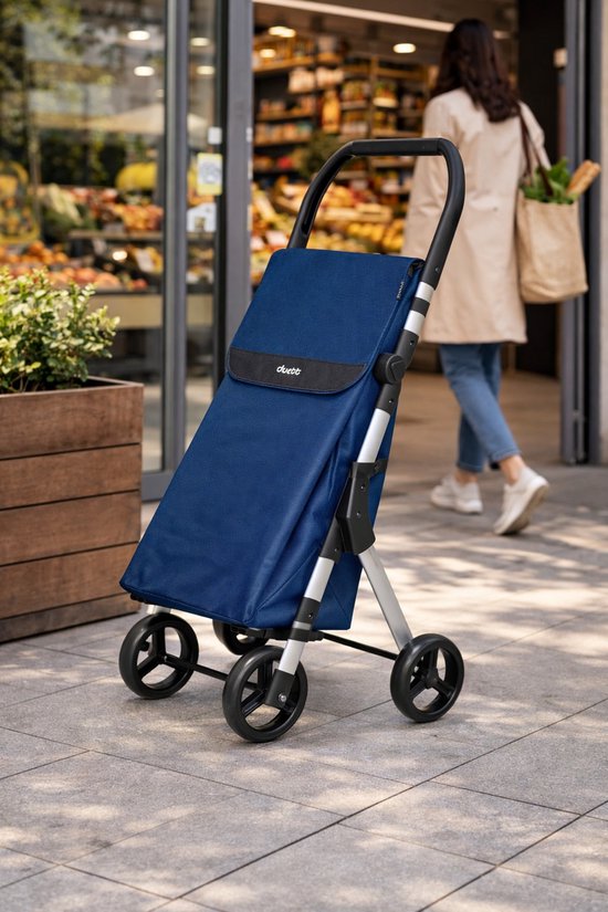 Duett Muuvi Up Boodschappentrolley - Tasinhoud 46L - 4 Wielen - Opvouwbaar - Blauw