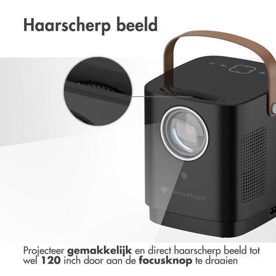 iMoshion Draagbare Beamer - Full HD Mini Beamer / Projector - Streamen via WiFi - Zwart