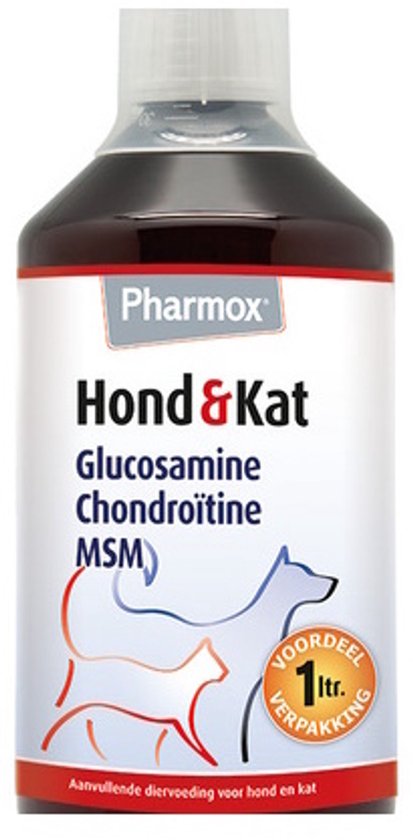 Pharmox Hond & Kat Glucosamine 1000 ml - Belangrijke bouwsteen voor honden en katten
