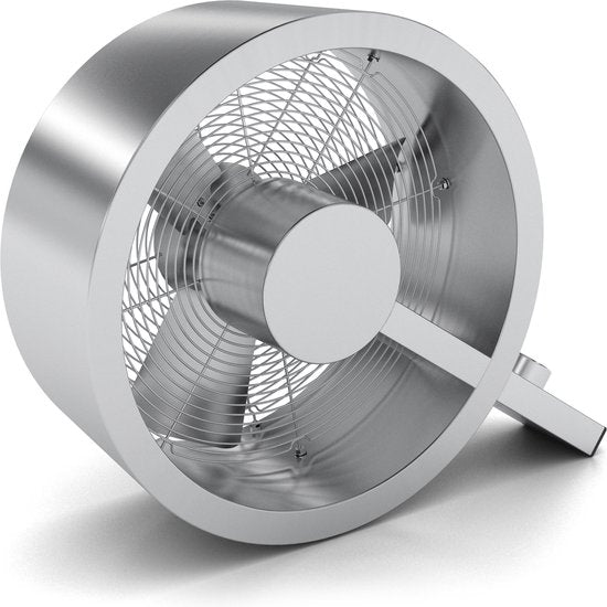 Stadler Form Q Vloerventilator – Brushed Metal – 2400 m³/u – Stil & Design – 3 standen - 40 m² / 100 m³