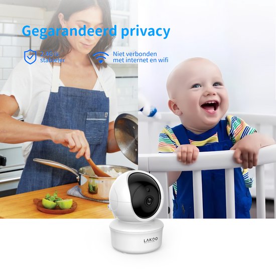 LAKOO babyfoon zonder monitor en zonder app - uitbreidingscamera op de Pro5 set