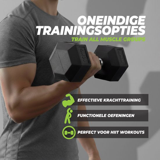 VirtuFit Hexa Dumbbell Pro - 12,5 kg - Hexagon Dumbbell - Duurzaam en Slijtvast - Krachttraining - Gewicht - CrossFit & Fitness - Geschikt voor Beginners en Professionals - Per Stuk Verkocht