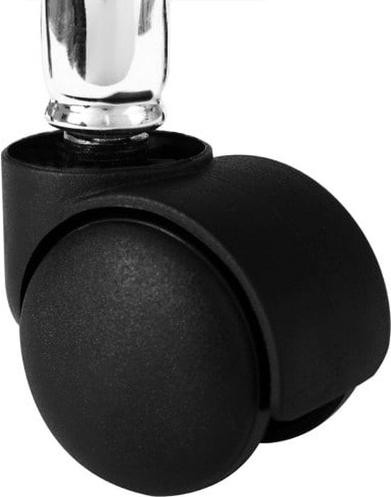 Rollende Stoel Imitatieleer 360 Draaibaar met Metalen Voet 51-65x50cm Wit