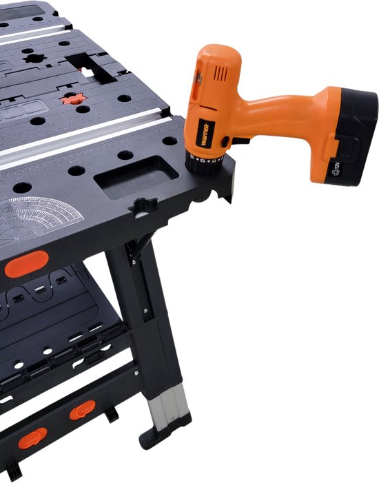 Aldorr Professionele Vouwbare Werkbank - Verstelbare Werktafel met 450 kg Draagkracht - Robuuste en Stabiele Constructie - Compact en Lichtgewicht - Ideaal voor Zagen, Boren en Diverse Kluswerkzaamheden