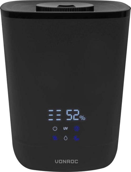 VONROC Luchtbevochtiger 4,5 liter - ultrasoon - UV-sterilisatie - 360° mistuitlaat - Incl. afstandsbediening