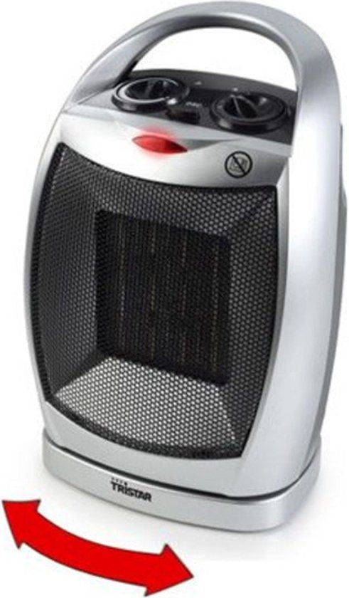 Tristar Elektrische Kachel KA-5038 - Ventilatorkachel - Met omvalbeveiliging en oververhittingsbeveiliging - Draaifunctie - 750W en 1500W - Grijs