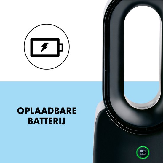 Lifetime Air Tafelventilator - Ventilator USB-C Oplaadbaar - Statief Ventilator met Nachtlampje en Afstandsbediening - Ventilator met Afstandsbediening en 3 Snelheden - Zwart