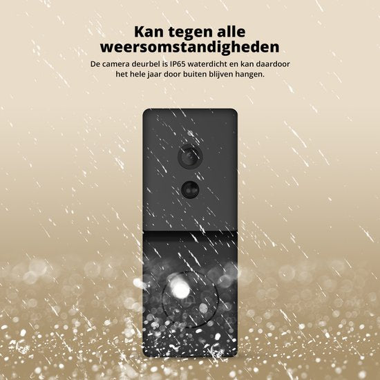 FlinQ Slimme Deurbel - Deurbel Draadloos - Deurbel met Camera - Incl Gong - 1080P HD - Zwart