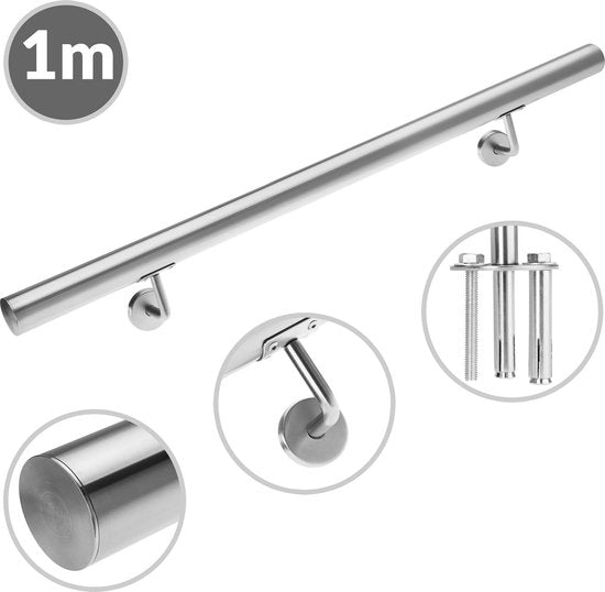 Monzana Trapleuning - RVS 4,2x100cm - Zilver