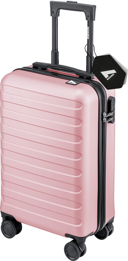 Nohrd Handbagage Koffer - Rosegoud - Reiskoffer met Wielen - 55x35x20 cm - Handbagage Trolley Lichtgewicht - Reiskoffers - Trolley op Wieltjes - Koffers