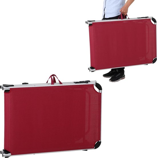 Casaria Ligstoel Malta Comfort – met Zonnedak 210 cm – Rood