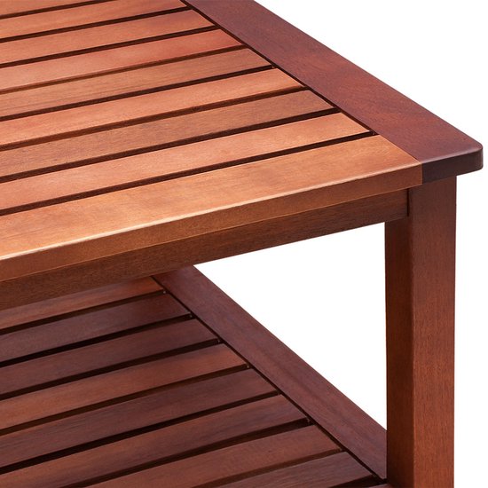 Casaria Bijzettafel Acaciahout - 45x45x45cm – met 2 Planken Bruin