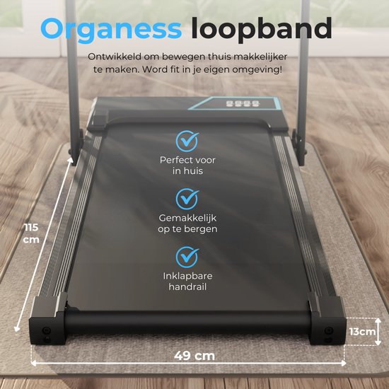 Loopband 1-12km/u – Walking Pad – Loopband Inklapbaar – Wandelband – Met Hellingfunctie – Incl. Tablethouder, Afstandsbediening en App