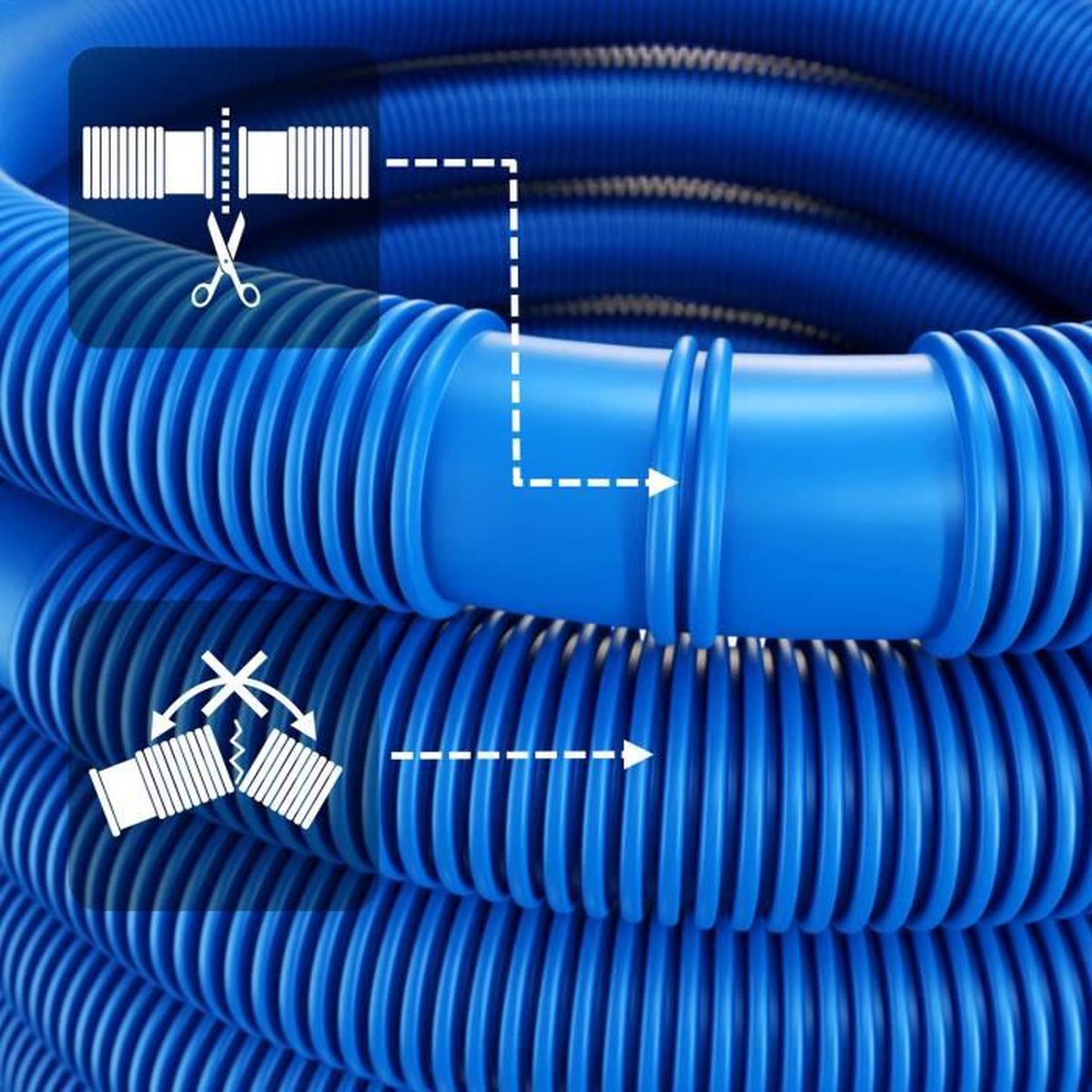 Monzana Zwembad Filter Slang - 14m Ø 32mm - Flexibel - Blauw