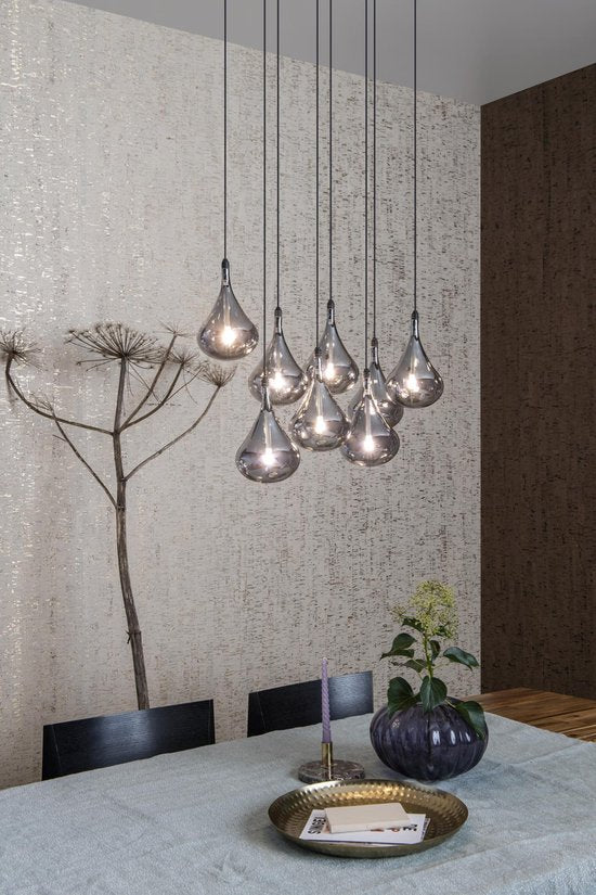 Lucide TEARS - Hanglamp - LED Dimbaar - G4 - 8x1,5W 3000K - Zwart