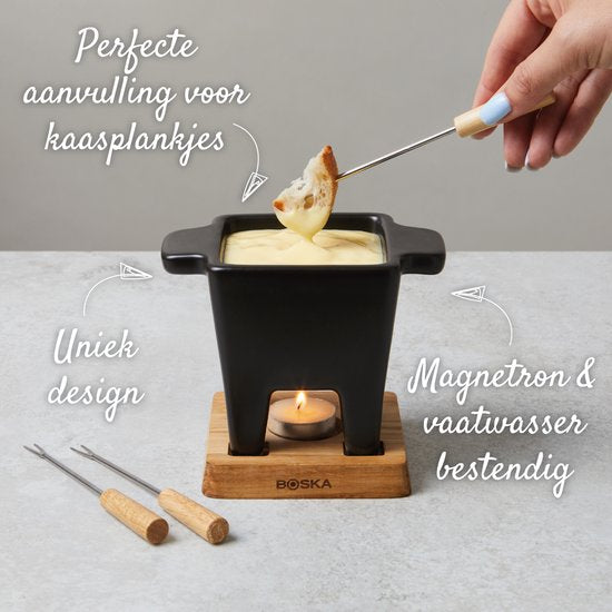 Boska Tapas Fondueset Nero - Fondueset - voor 175 gram Kaas - 300 ml