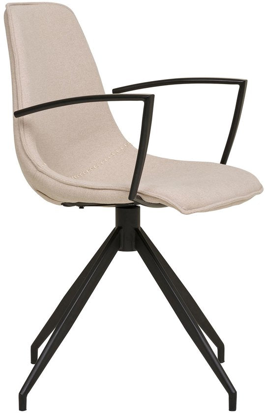 House Nordic Eetkamerstoel Monaco Swivel Bouclé Zand
