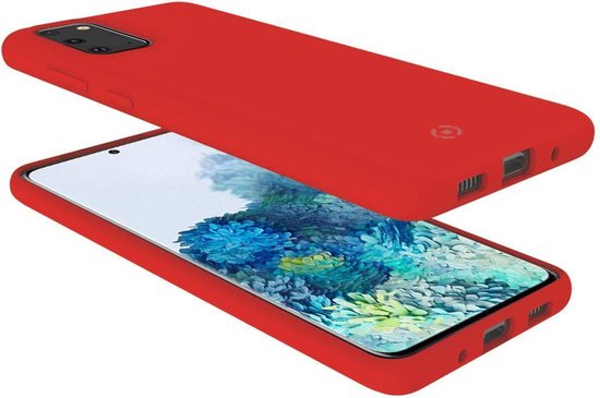 Celly Feeling Samsung S20 hoes- Siliconen buitenkant met antikras binnenkant - Rood