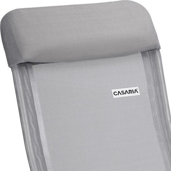 Casaria - Aluminium Tuinstoel 2 Stuks - 7-voudig Verstelbaar - Grijs