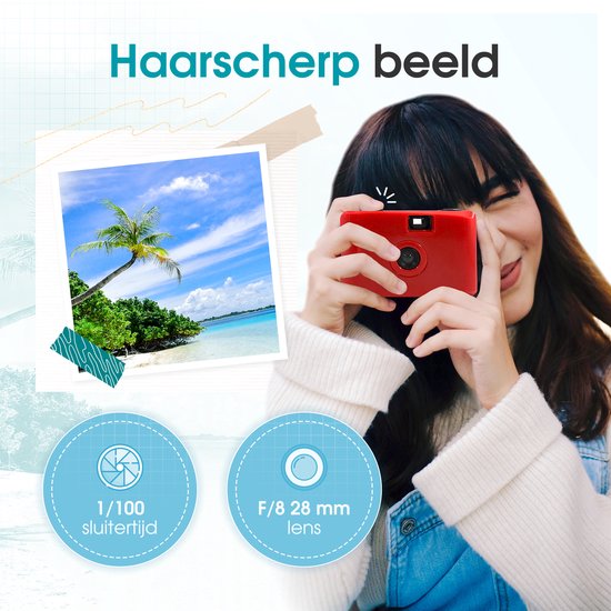 TibaGoods Wegwerpcamera - Met rol - Waterdicht - Analoge Camera - Kinder Camera