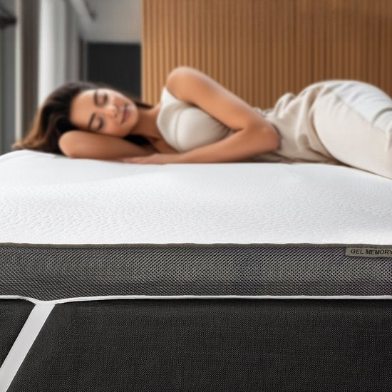 Twin Motion® Topper 160x200 cm - Topdekmatras - Matrastopper - Hybride Gel Traagschuim - Medium Hardheid - 8 cm Dik