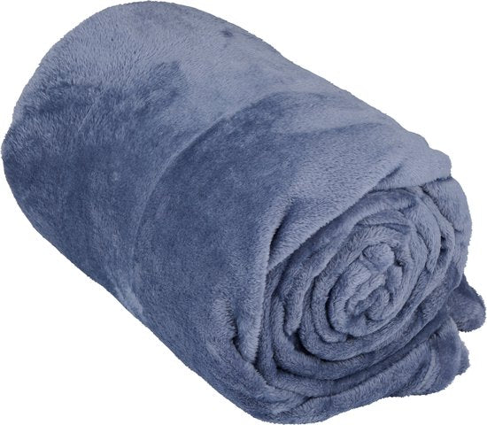 Arti Casa Fleece Deken 150 x 200 cm - Plaid Deken voor op de Bank, Bed of Buiten - Woondecoratie Woonkamer en Slaapkamer - Super Zacht Materiaal - Blauw