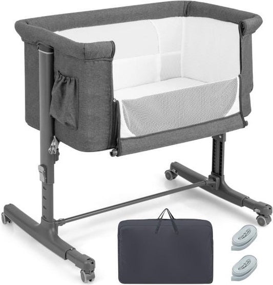 Coast 3-in-1 Baby Wiegje - Co-sleeper - Verstelbare Hoogte - Grijs