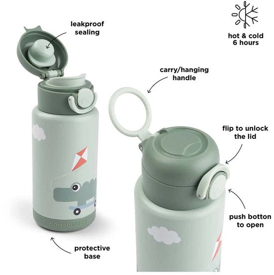 Done by Deer Thermo Fles - Playground - Groen - 340 ml