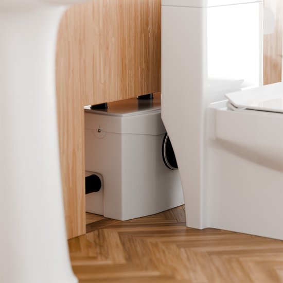 Juskys – Opvoerinstallatie – 600 W – 42 x 27 x 24 cm – Voorzien Van Geïntegreerde Vermaler En 3 Inlaten – Voor Kelder En Toilet – Wit Polypropyleen