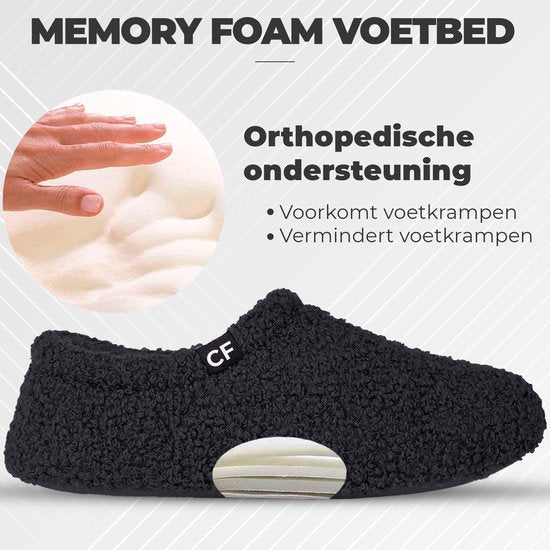 Pantoffels Dames - Sloffen - Maat 38/39 - Zwart - Anti-slip - Comfeet