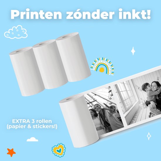Denver Kindercamera Full HD met Printer - Selfie Camera - 20MP - Digitale Camera Kinderen - Foto - Video - Spelletjes - KPC1363 Blauw