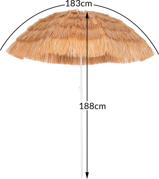 Kingsleeve Parasol Hawaii - 160 cm Rond - Beige