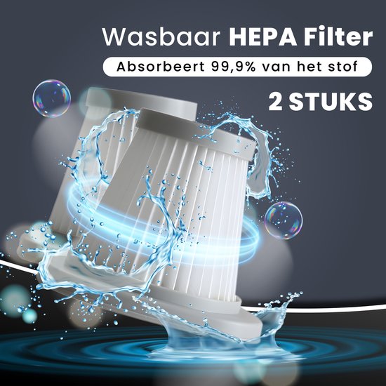 HomeShift® Auto Stofzuiger Draadloos V2 - Kruimelzuiger - Handstofzuiger - Kleine Stofzuiger - Draadloze stofzuiger - Air Duster - Nat & Droog - Zwart