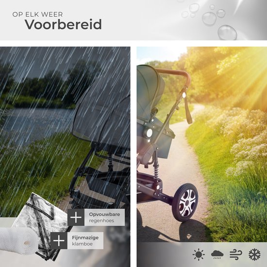 tectake® - Multifunctionele Kinderwagen Mats - 2-in-1 Babywagen inclusief voetenzak, regenhoes, flessenhouder en opbergmand - Wandelwagen met 15kg draagkracht - Opvouwbaar met 5-puntsgordel - Antraciet
