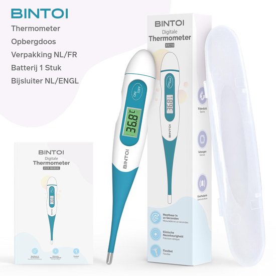 Digitale Koortsthermometer – Snelle & Nauwkeurige Meting – Voor Kinderen & Volwassenen – Bintoi XR210