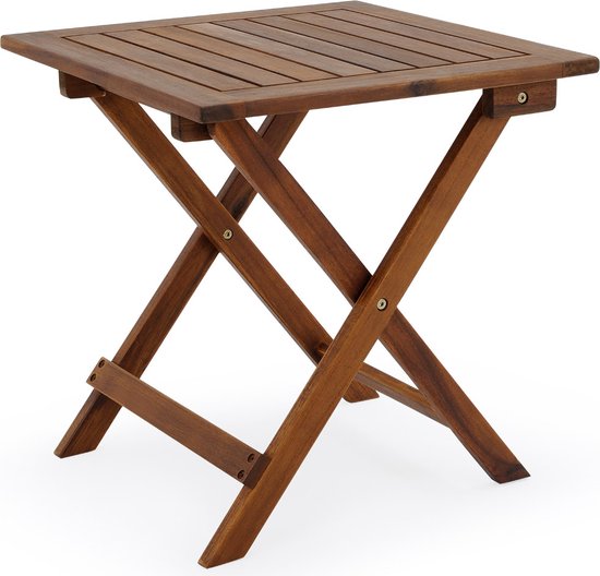EezyLife Houten bijzettafel - 46x46x46cm - Acacia hout - Tuintafel